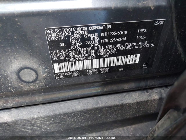 2023 TOYOTA RAV4 PRIME SE VIN: JTMAB3FV6PD141631