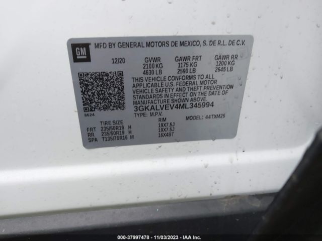 3GKALVEV4ML345994 GMC Terrain Slt