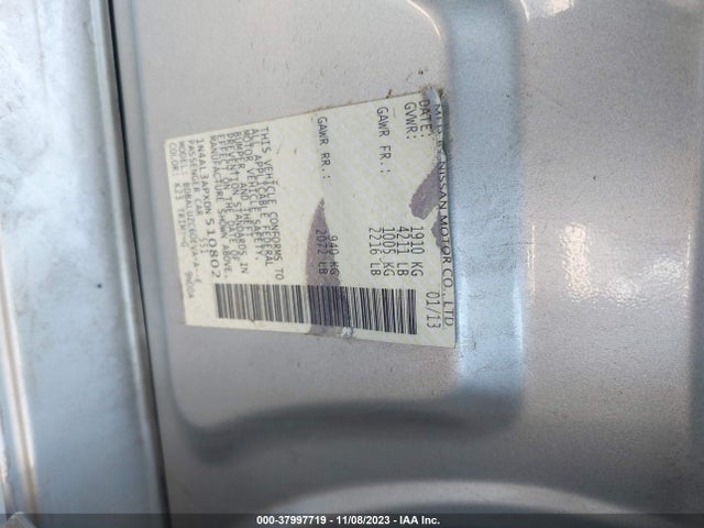 2013 NISSAN ALTIMA 2.5 SV VIN: 1N4AL3APXDN510802