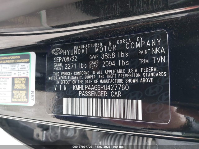 Hyundai Elantra Limited 2023 KMHLP4AG6PU427760 Image 9