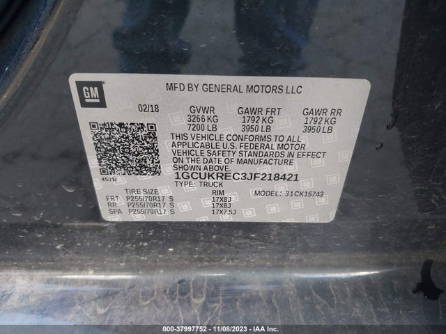 Chevrolet Silverado 1500 1lt 2018 1GCUKREC3JF218421 Image 9
