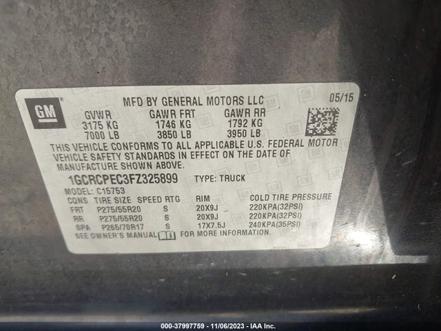 Chevrolet Silverado 1500 Ls 2015 1GCRCPEC3FZ325899 Image 9