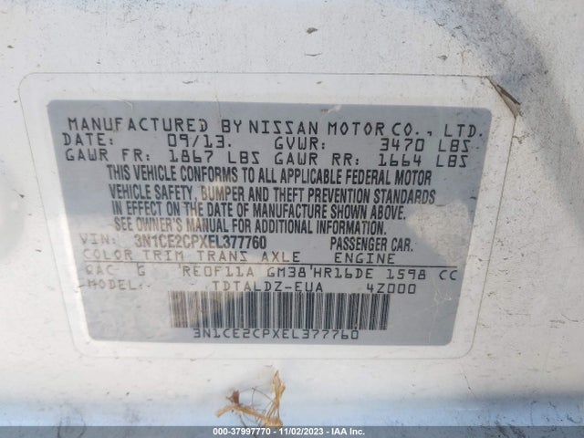 Nissan Versa Note Sv 2014 3N1CE2CPXEL377760 Image 9