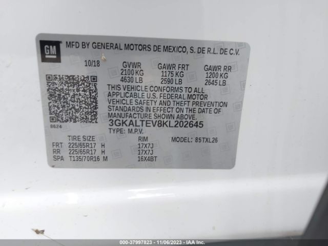 3GKALTEV8KL202645 GMC Terrain Sle