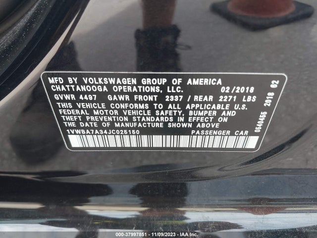 1VWBA7A34JC025150 Volkswagen Passat 2.0t Se
