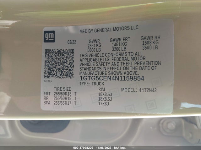 GMC Canyon 2wd  Short Box Elevation 2022 1GTG5CEN4N1159854 Image 9
