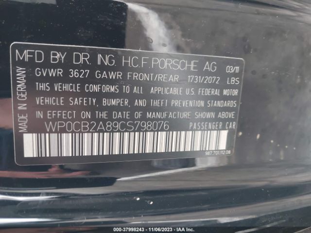 2012 PORSCHE BOXSTER WP0CB2A89CS798076 Photo 8