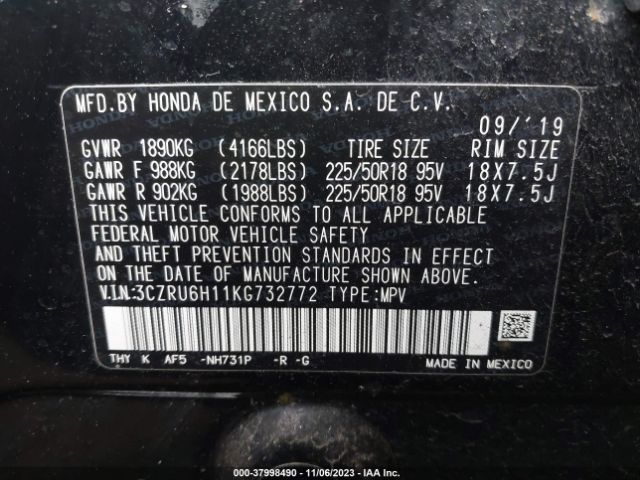 3CZRU6H11KG732772 Honda HR-V SPORT