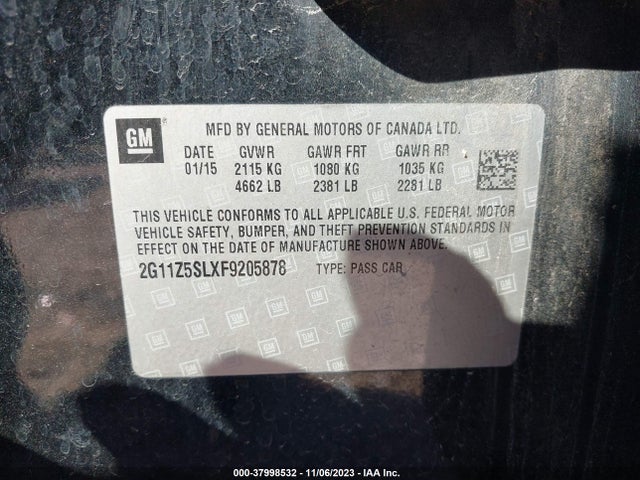 Chevrolet IMPALA LS 2015 2G11Z5SLXF9205878 Image 9