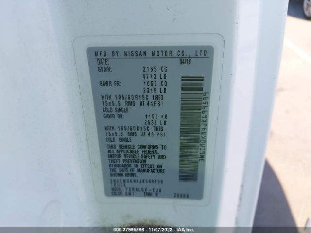 3N6CM0KN4JK699599 Nissan NV200 SV