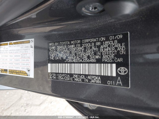 2010 TOYOTA COROLLA LE VIN: JTDBU4EE5AJ056486
