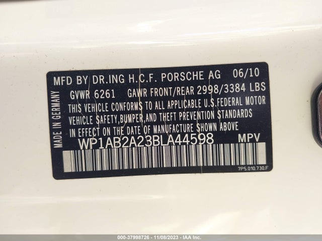 2011 PORSCHE CAYENNE WP1AB2A23BLA44598 Photo 8