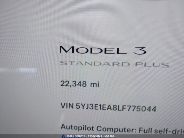 5YJ3E1EA8LF775044 Tesla Model 3 Standard Range Plus