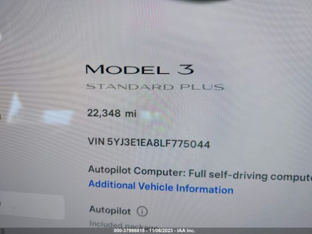 5YJ3E1EA8LF775044 Tesla Model 3 Standard Range Plus