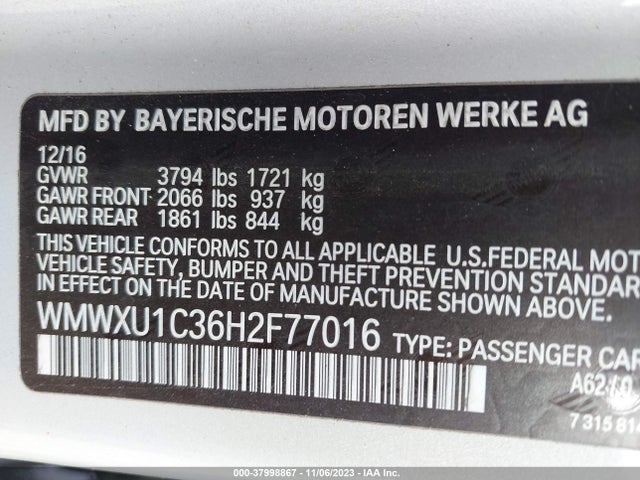 2017 MINI HARDTOP WMWXU1C36H2F77016 Photo 8