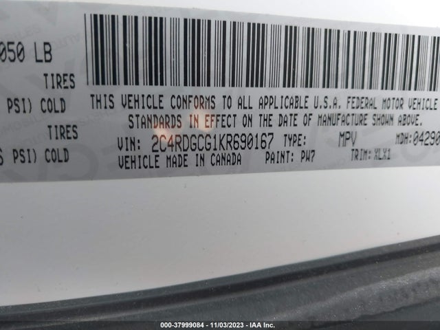 Dodge Grand Caravan Sxt 2019 2C4RDGCG1KR690167 Image 9