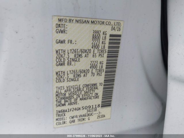 1N6BA1F24GN509118 Nissan Titan Xd Sl