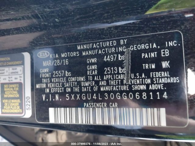 5XXGU4L30GG068114 KIA OPTIMA EX