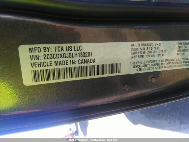 2C3CDXGJ5LH183201 Dodge Charger Scat Pack Rwd