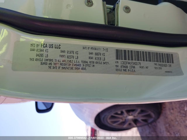 Dodge DART SE 2015 1C3CDFAA1FD422179 Image 9