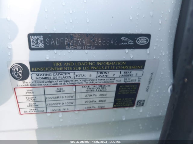 2020 JAGUAR E-PACE SADFP2FX4L1Z85542 Photo 8