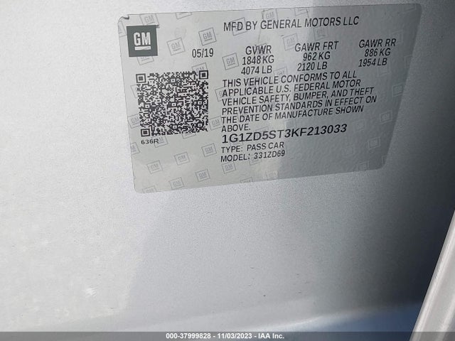Chevrolet MALIBU LT 2019 1G1ZD5ST3KF213033 Image 9