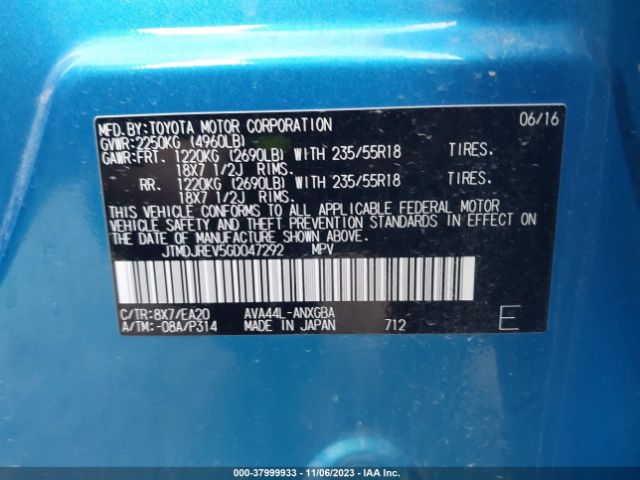 JTMDJREV5GD047292 Toyota Rav4 Hybrid Limited