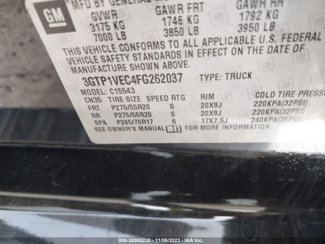 3GTP1VEC4FG262037 GMC Sierra 1500 Slt