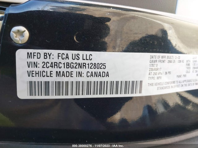 2C4RC1BG2NR128025 Chrysler Pacifica Touring L