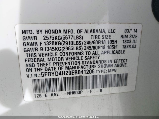 Acura MDX 2014 5FRYD4H29EB041206 Image 9
