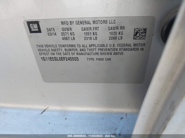 Chevrolet MALIBU 2LT 2014 1G11E5SL0EF245503 Image 9
