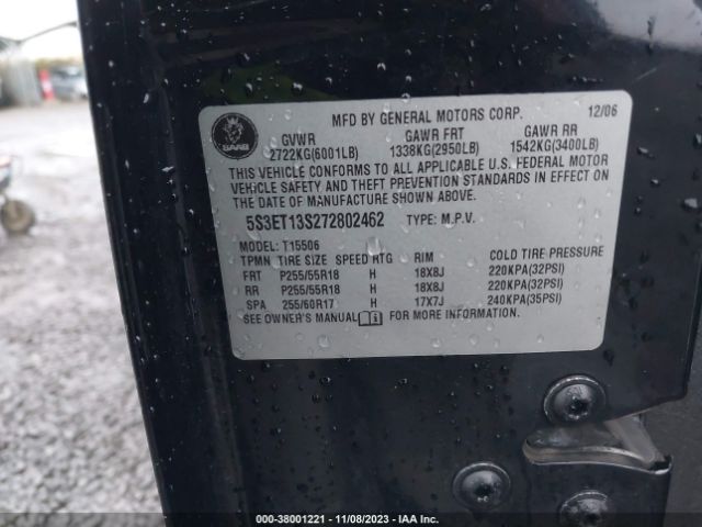 2007 SAAB 9-7X 5S3ET13S272802462 Photo 8