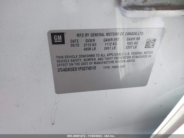 2G4GK5EX1F9274510 Buick Regal Turbo