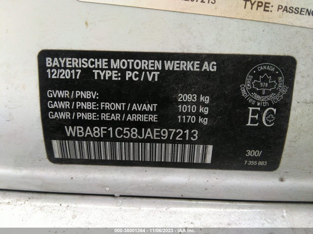 BMW 328d Xdrive 2018 WBA8F1C58JAE97213 Image 9
