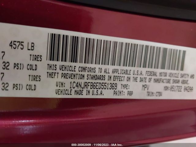 1C4NJRFB6ED551369 Jeep Patriot Latitude