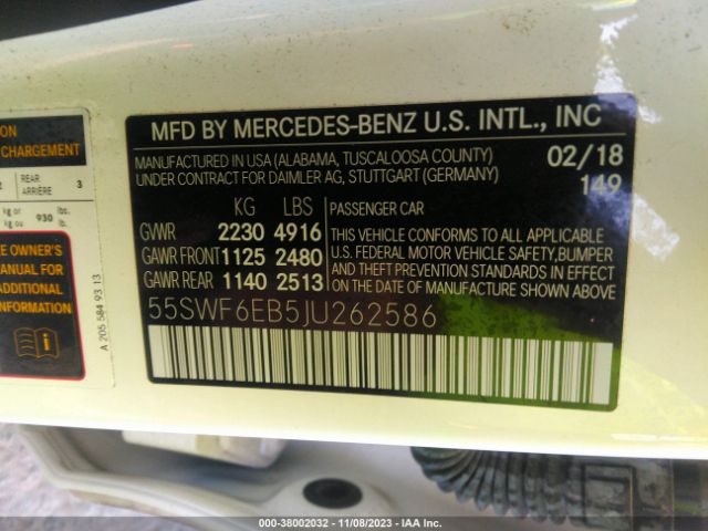 55SWF6EB5JU262586 Mercedes-Benz C-class Amg C 43