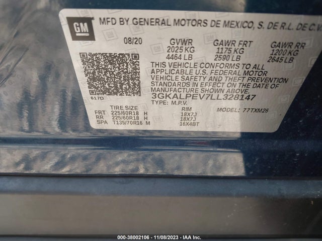 GMC Terrain Fwd Slt 2020 3GKALPEV7LL328147 Image 9