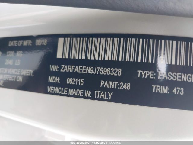 ZARFAEEN9J7596328 Alfa Romeo Giulia Ti Sport Awd