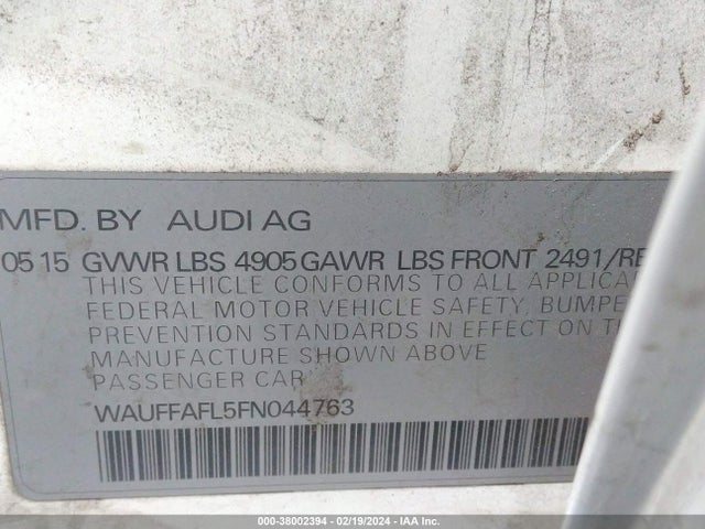 WAUFFAFL5FN044763 Audi A4 2.0t Premium