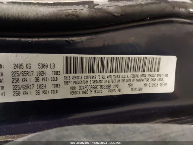 3C4PDCAB6KT868398 Dodge Journey Se Value Package