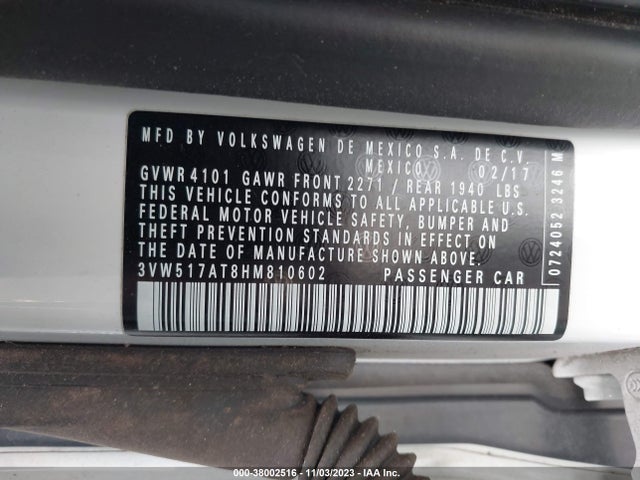 Volkswagen Beetle #pinkbeetle 2017 3VW517AT8HM810602 Image 9