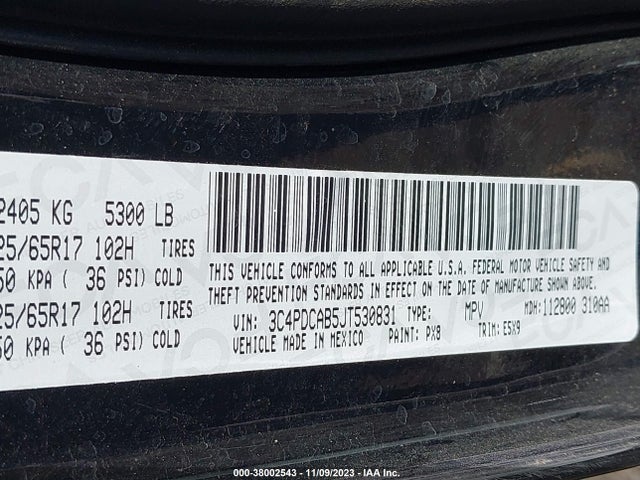 Dodge JOURNEY SE 2018 3C4PDCAB5JT530831 Image 9