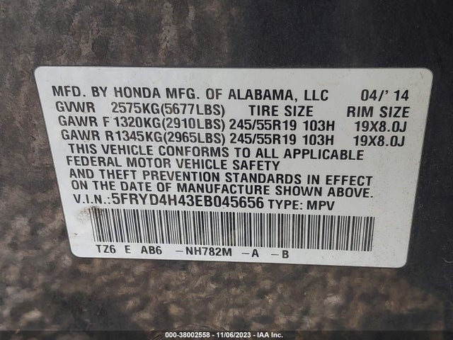 Acura Mdx Technology Package 2014 5FRYD4H43EB045656 Image 9