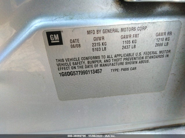 2009 CADILLAC CTS 1G6DG577990113457 Photo 8