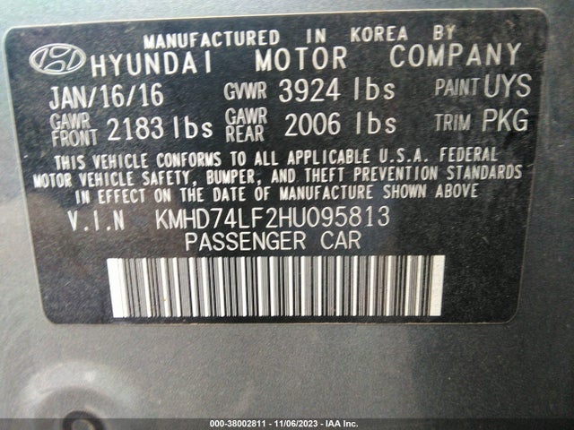 Hyundai ELANTRA SE 2017 KMHD74LF2HU095813 Image 9