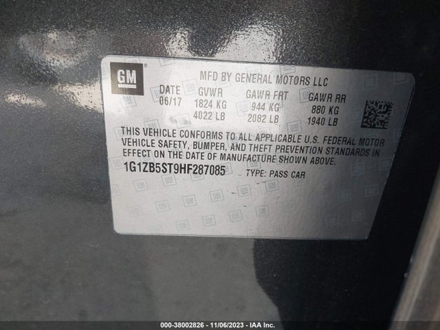 Chevrolet MALIBU LS 2017 1G1ZB5ST9HF287085 Image 9