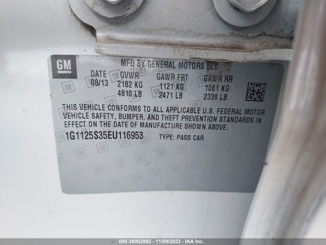 Chevrolet Impala 2lt 2014 1G1125S35EU116953 Image 9