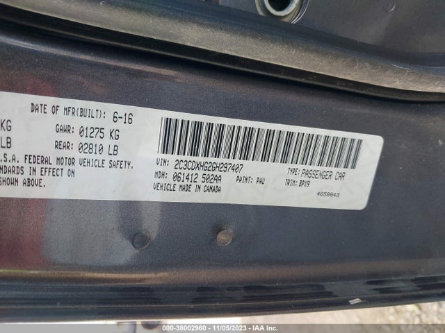 Dodge Charger Sxt 2016 2C3CDXHG2GH297407 Image 9
