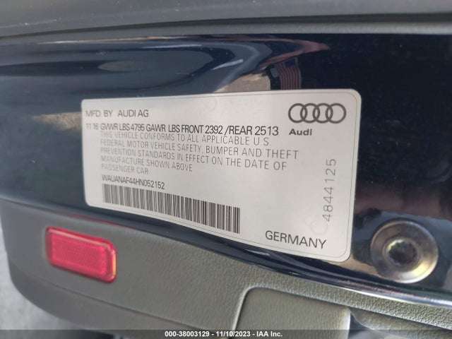 WAUANAF44HN052152 Audi A4 2.0t Premium