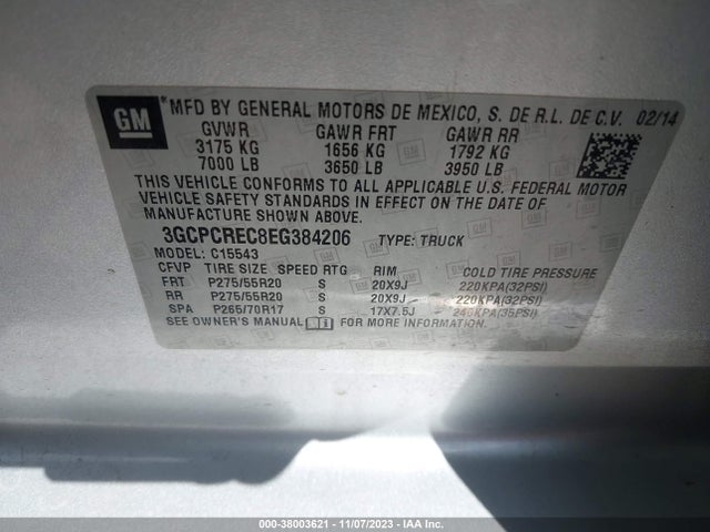 Chevrolet Silverado 1500 Lt 2014 3GCPCREC8EG384206 Image 9